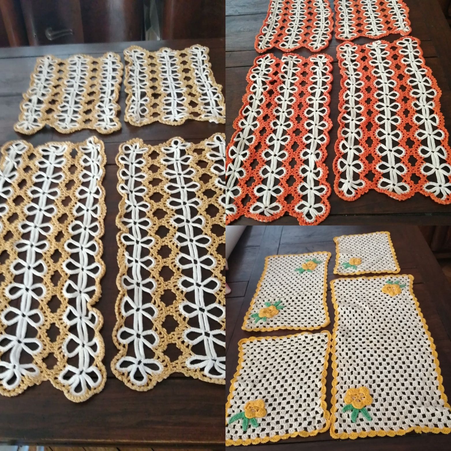 Conjunto de 4 naperons feitos em croché