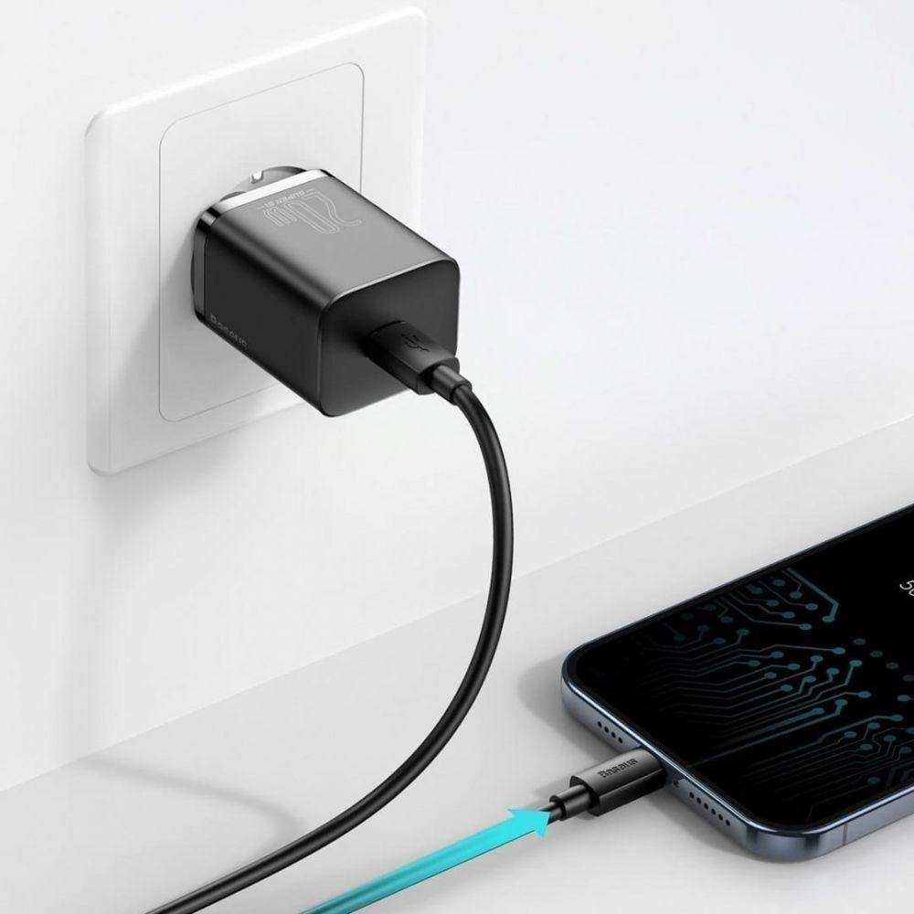 Ładowarka Baseus 20W + Kabel Usb Typ-C/Lightning