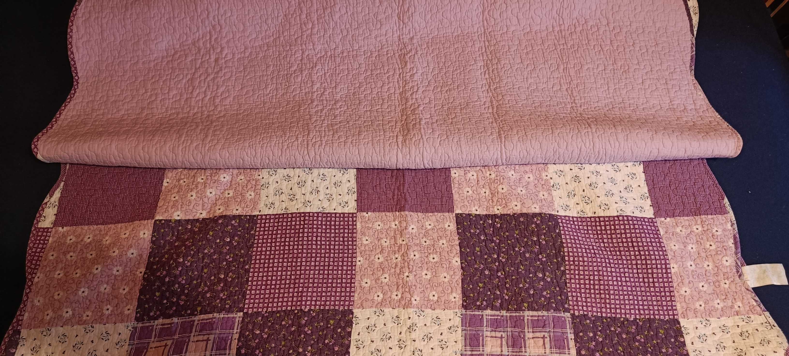PaTcHwOrK. Duża, unikatowa, dwustronna narzuta na łóżko, patchwork.
