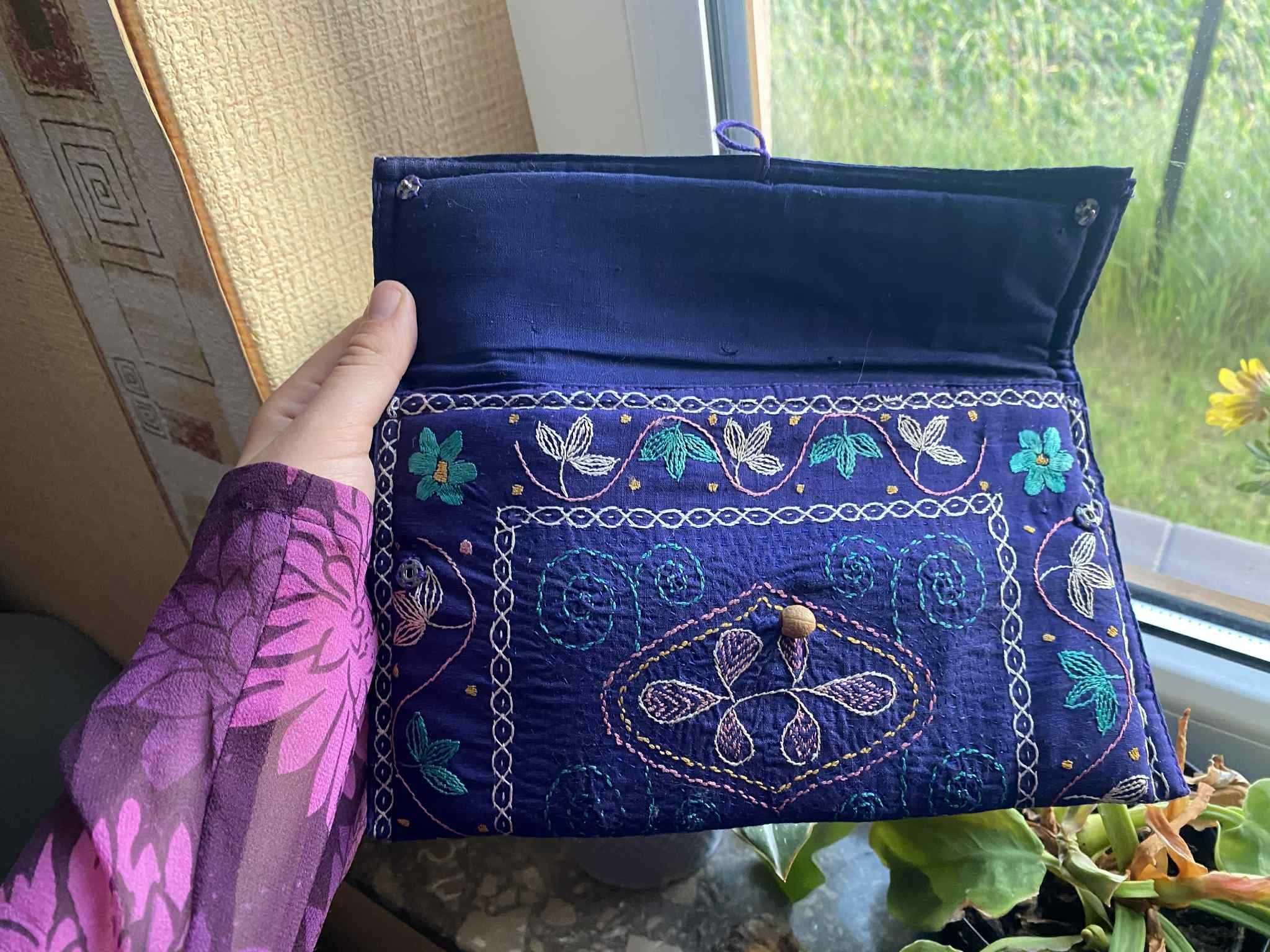 wyszywana haftowana kosmetyczna kwiaty handmade