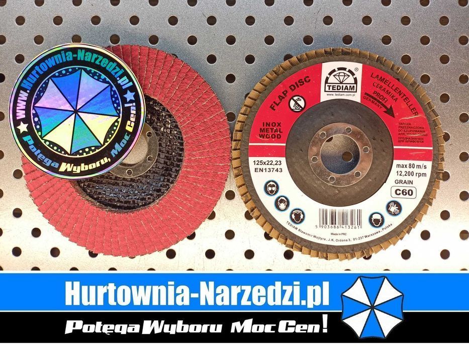 10 x gr 60 Tarcza Listkowa ceramiczna 125mm lamelka ceramiczna Tediam