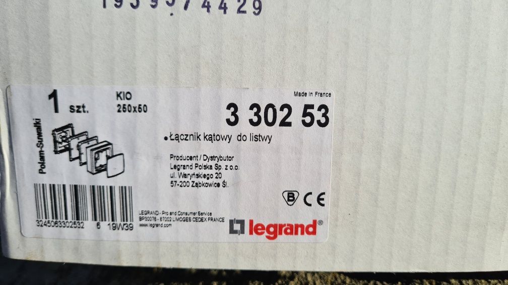 Legrand, łącznik kątowy 250x50