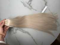 Tape on 50cm 100g platynowe naturalne slowianskie wlosy na tasmy