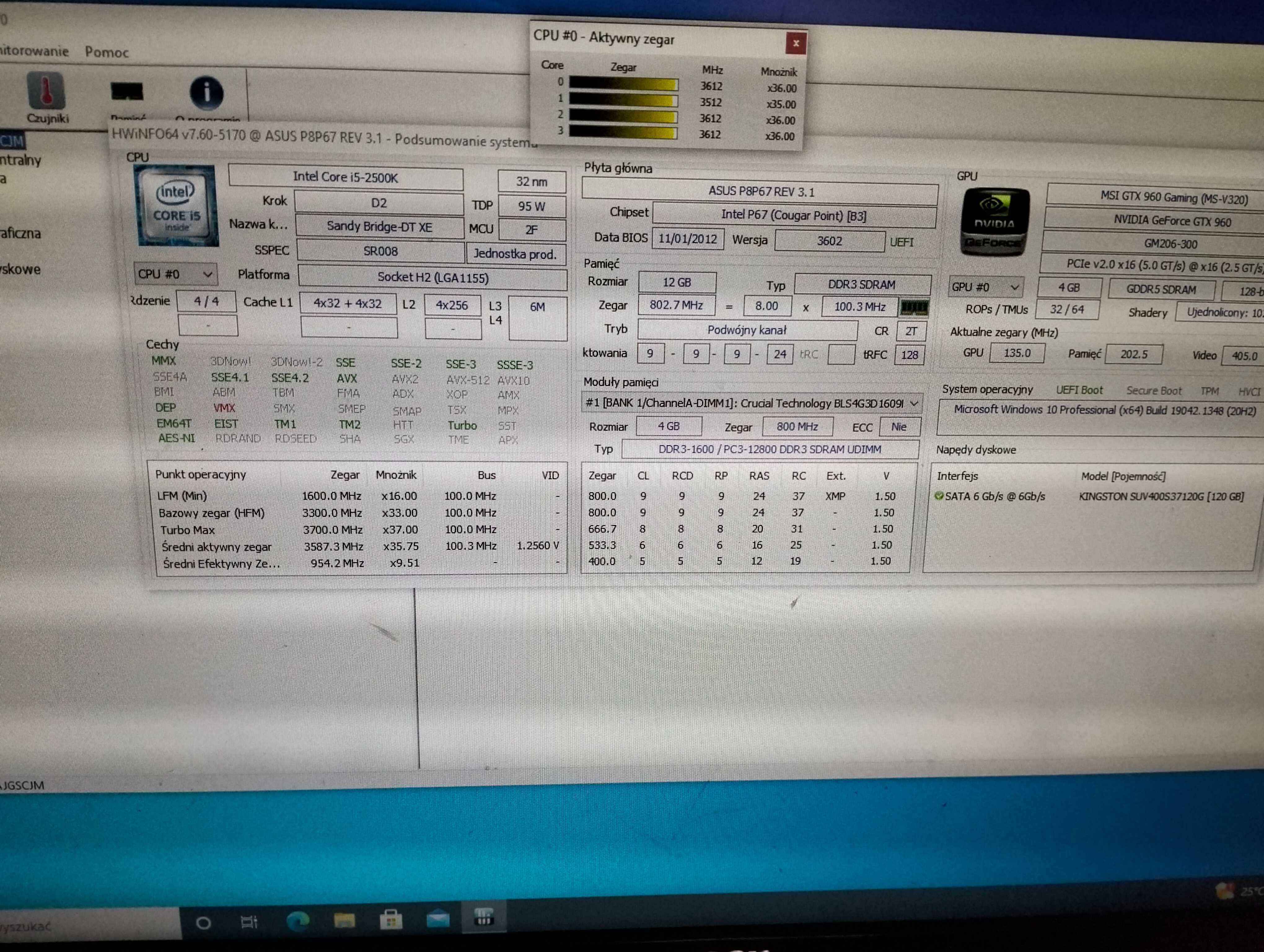 Komputer i5-2500K, GTX 660, 3x4GB 1600MHz DDR3