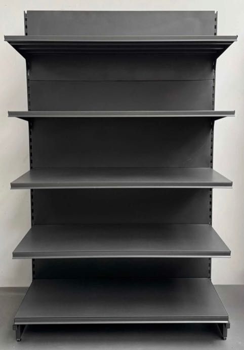 Meble/ regał metalowy przyścienny MAGO do sklepu, magazynu, grafitowe