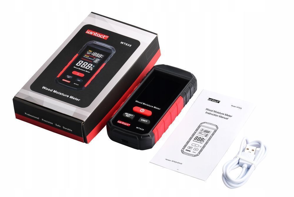 Bezinwazyjny Wilgotnościomierz Indukcyjny Drewna Mat. Budowlanych