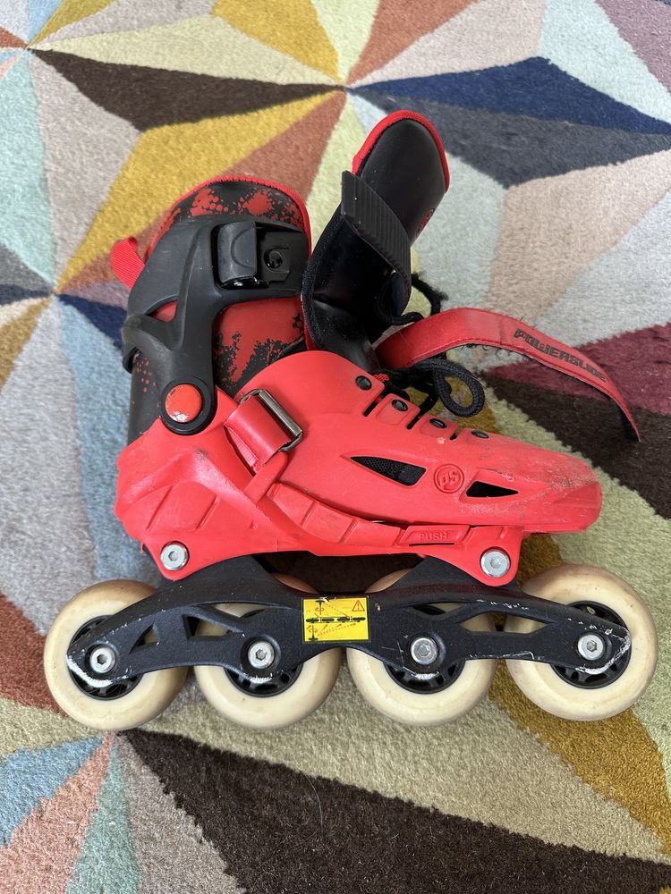 Rolki powerslide - dwie pary, czerwone i rozpwe