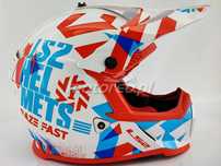 WYPRZEDAŻ Kask LS2 MX437 Fast Evo FUNKY Red White Enduro/Cross /ATV
