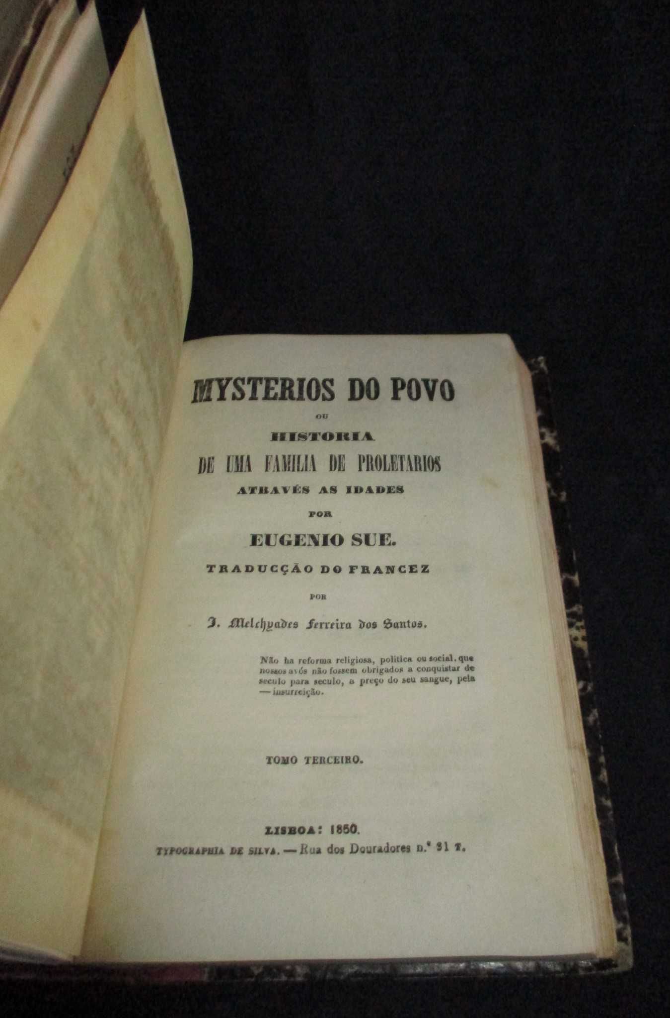 Livro Mysterios do Povo Eugenio Sue 1850