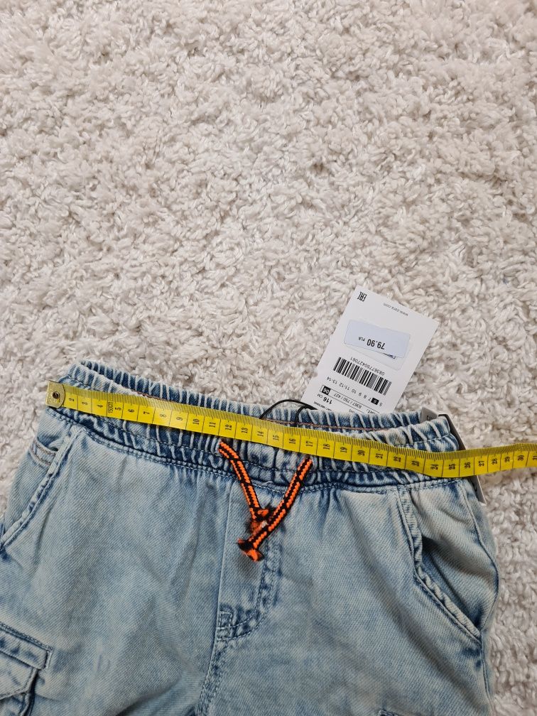 ZARA 116 nowe spodenki szorty dżinsowe kieszenie