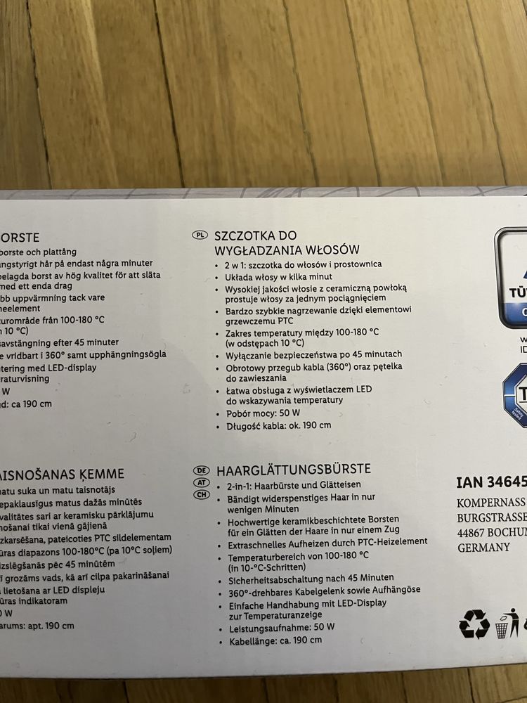 Szczotka prostująca do włosów wygładzająca Silvercrest Lidl