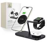 Tech-Protect Qi15W-A45/3In1 Magnetic Magsafe Wireless Charger Black