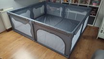 Kojec dla dziecka XL Lionelo Willow XL Grey concrete