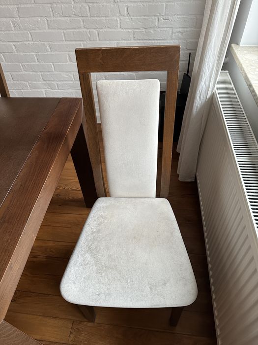 Stol i 6 krzeseł debowych Paged Meble