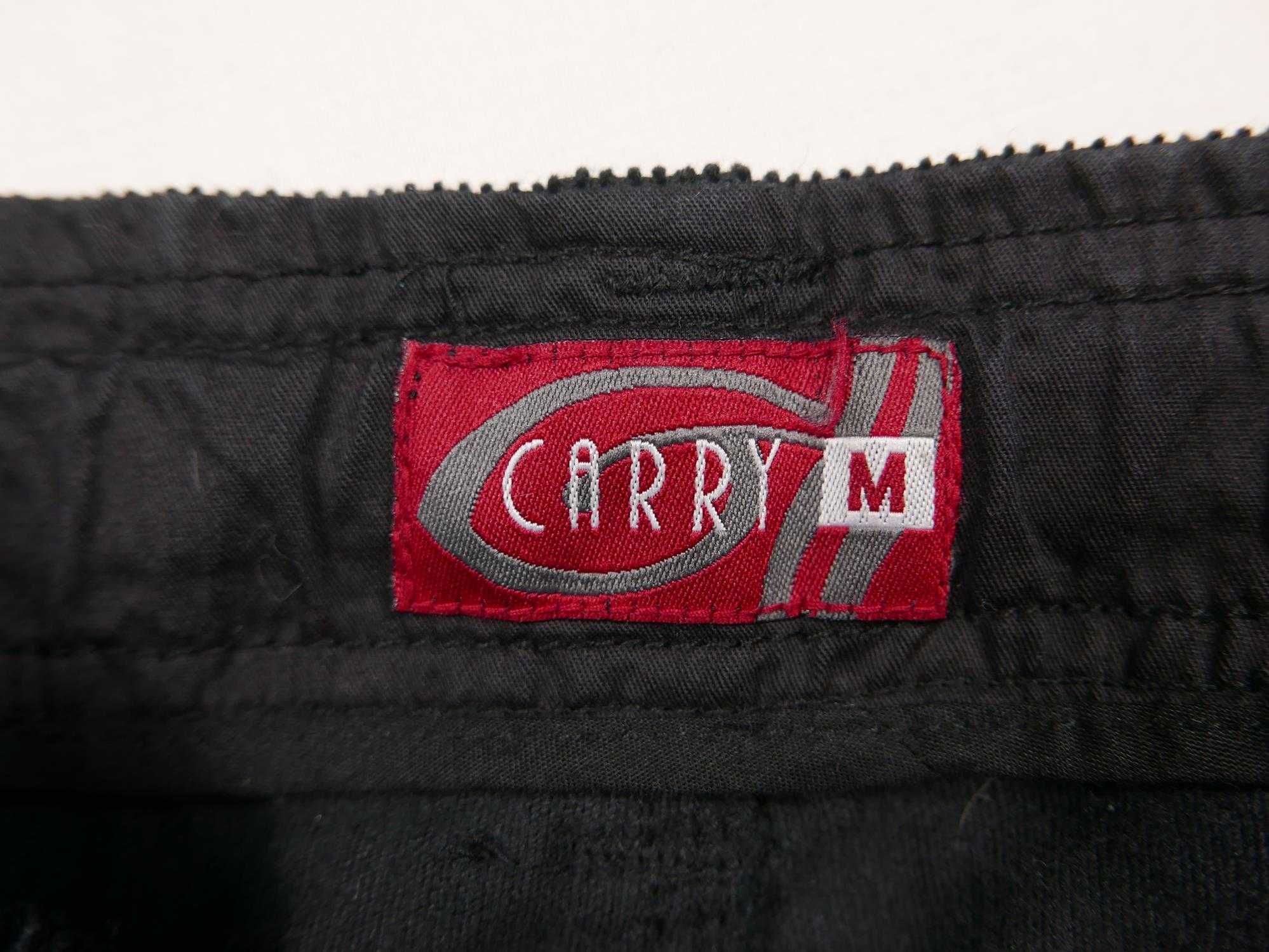 Spodnie Carry Cargo Bojówki Czarne Sztruksowe M