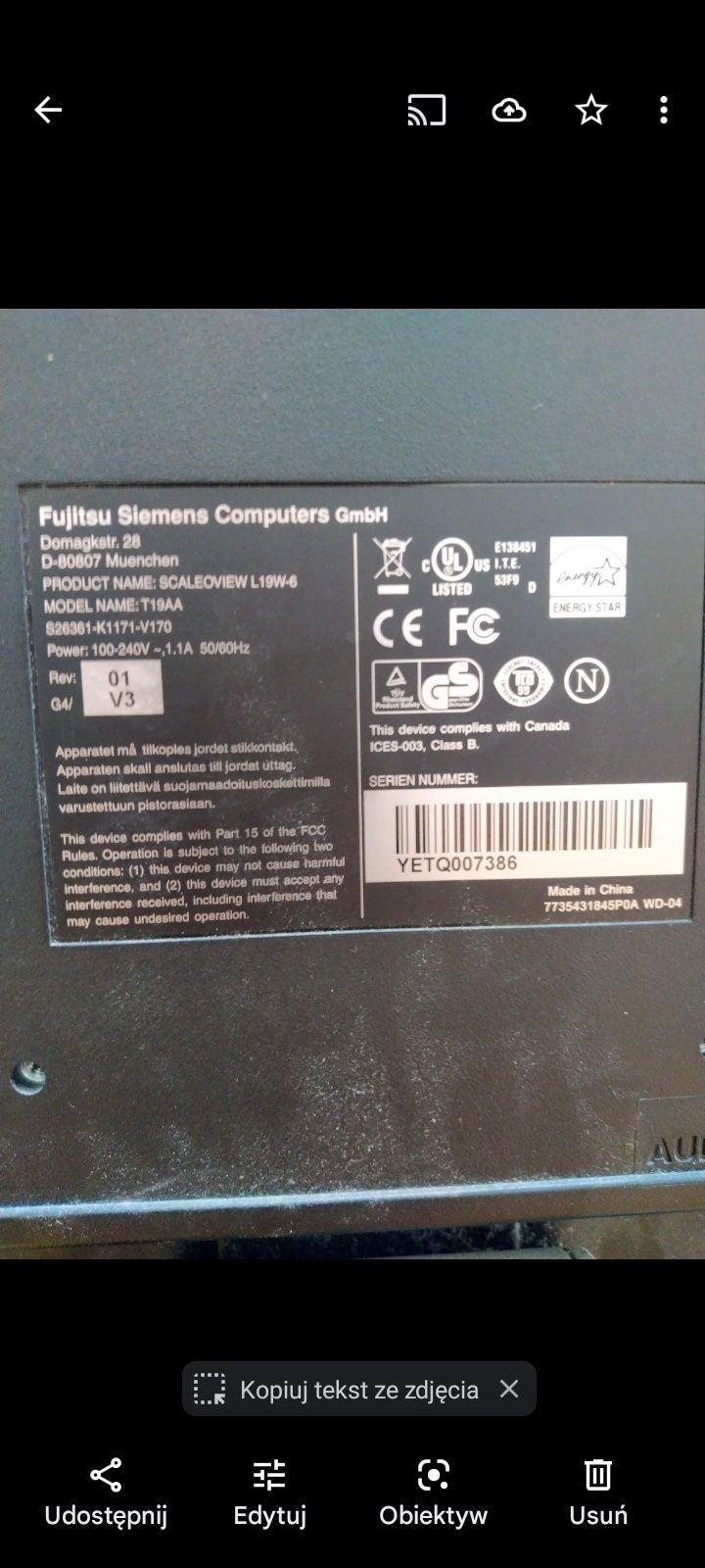 Monitor Fuji siemens