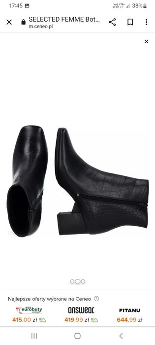 Botki Selected Femme 37 skóra naturalna