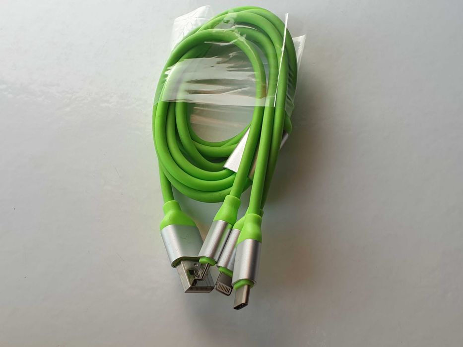 Кабель Type-C Lightning Micro USB  USB XoKo SC-320 Green 3 в 1 -1.20 м