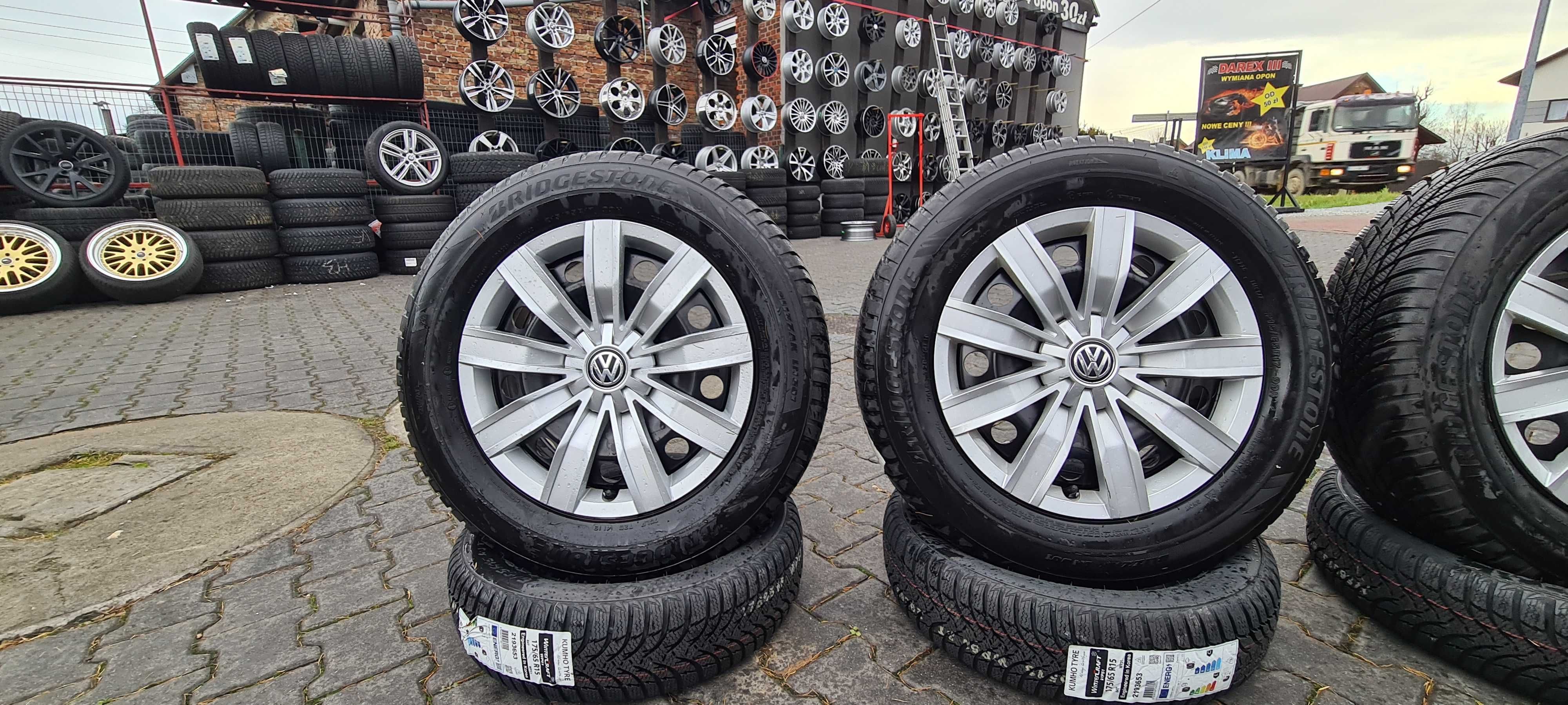 Felgi stalowe 17" VW 5x112 6,5j Bridgestone 215/65/17 demo 7,5mm 2019r