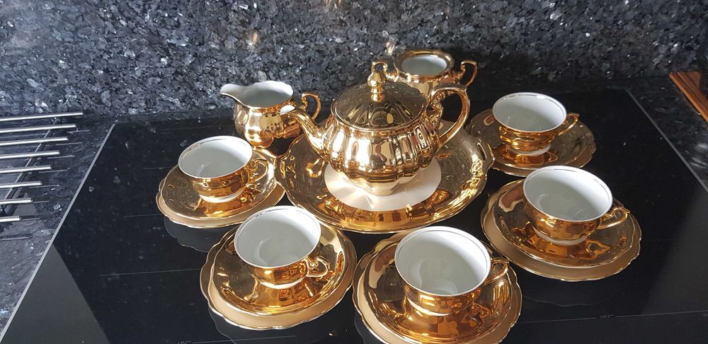 Ćmielów Serwis kawa/herbata+Patera+zestaw deserowy Lata 60-te Unikat