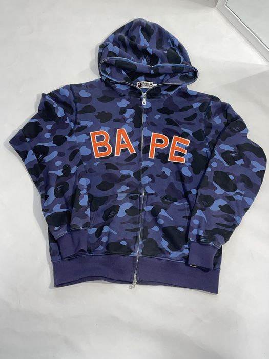 BAPE Color Camo Full Zip Hoodie (blue) без логотипів на капюшоні
