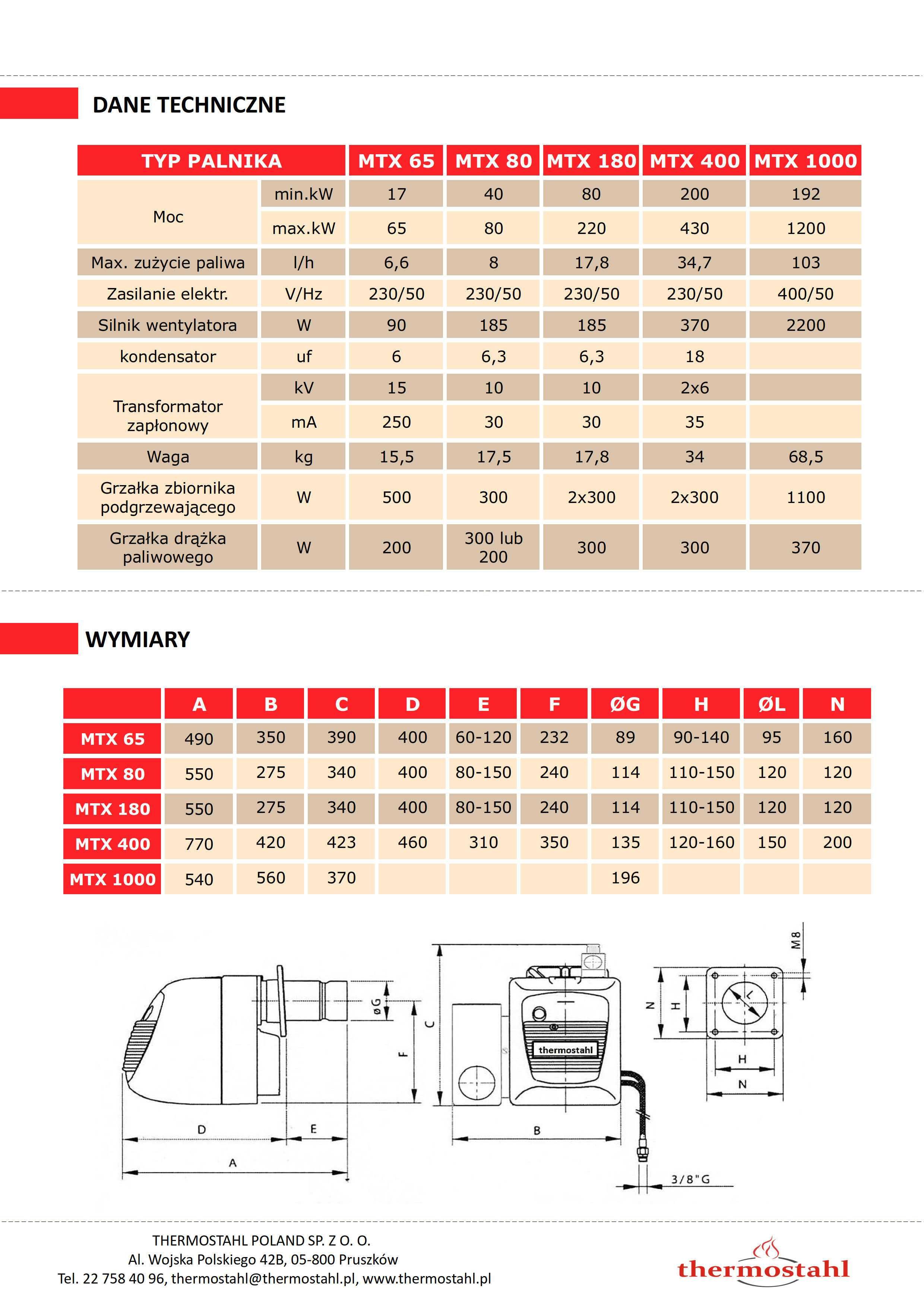 Palnik olej + MTX 65 (moc 20-80kW) mutliolej warsztat samoch. PROMOCJA