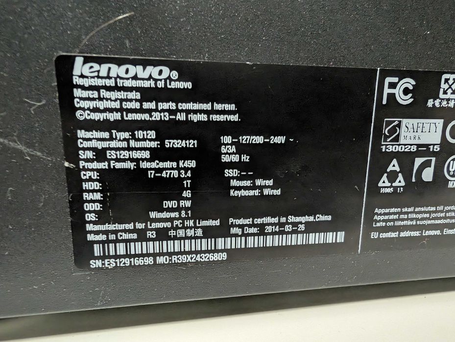 Lenovo K450 i7-4770
