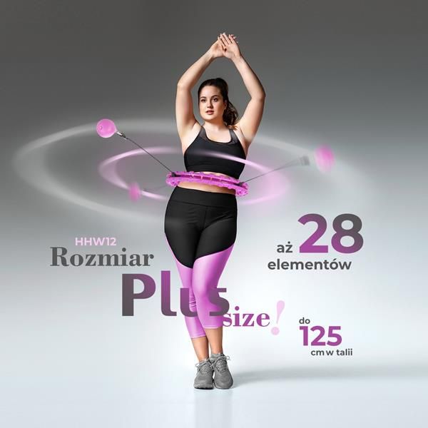 hhw12 plus size hula hop violet z wypustkami i obciążnikiem hms