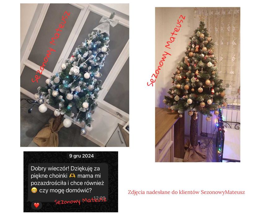 Sosna diamentowa na pniu 180 cm Choinka sztuczna 220 cm 160 cm choinki