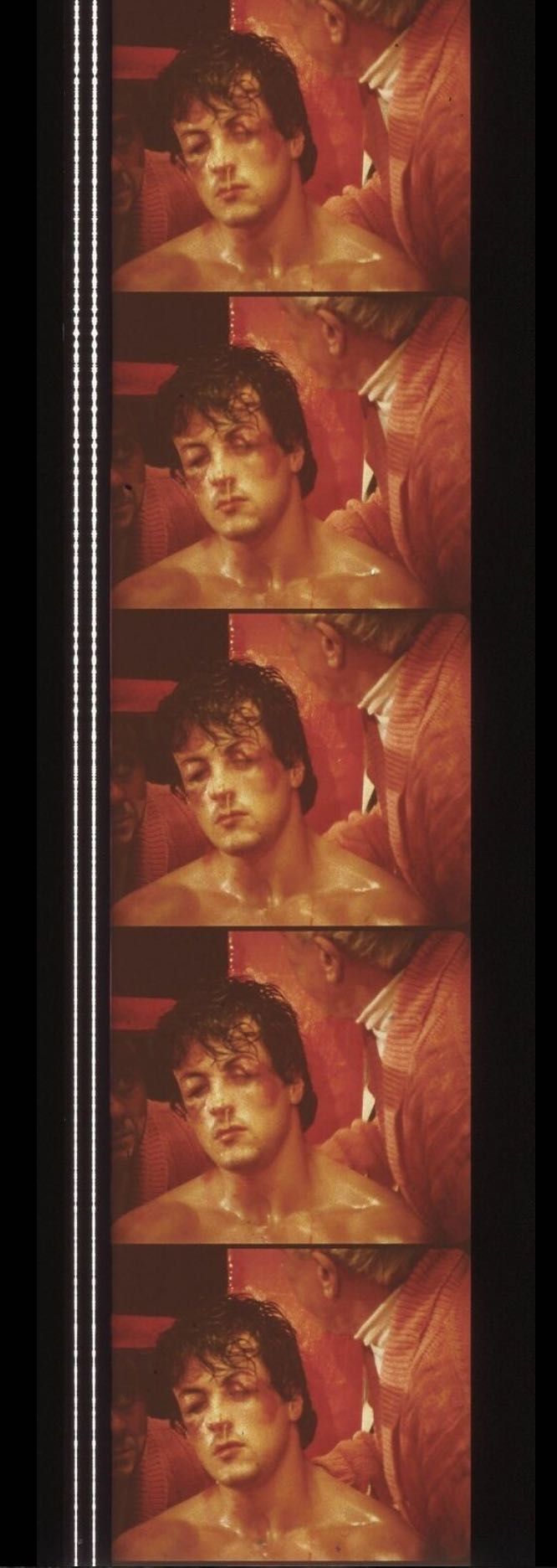 Fotogramas em película do filme culto Rocky 2