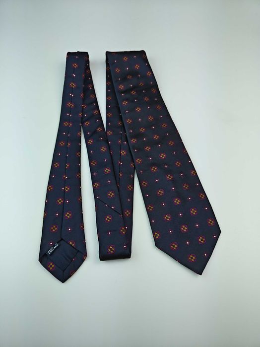 Drake's London jedwabny krawat w kwiaty wzory lip04