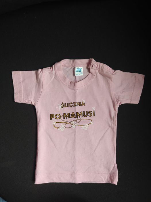 Koszulka t-shirt różowy śliczna po mamusi nowa 80