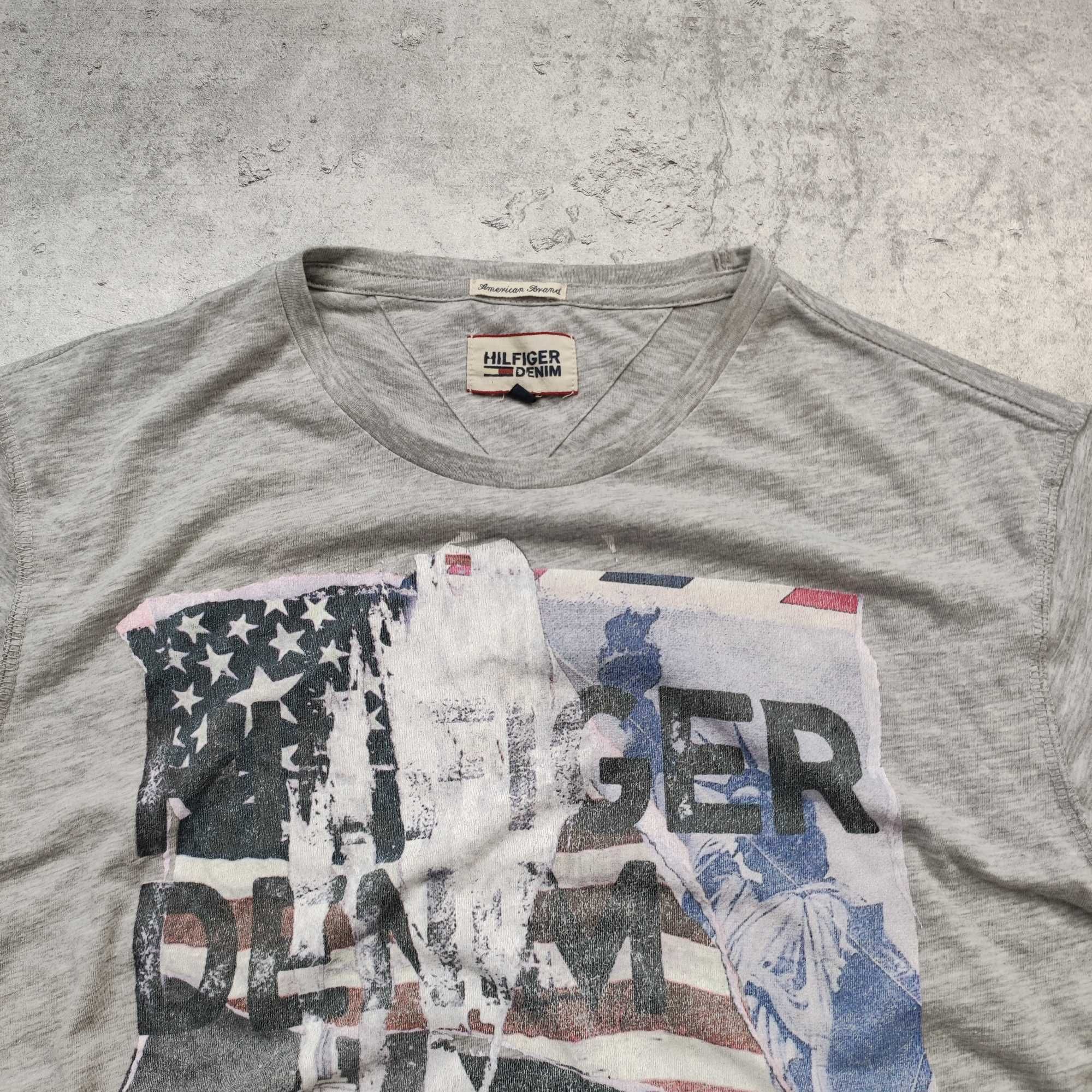MĘSKA Koszulka Bawełna Duże Logo USA Tommy Hilfiger Denim New York