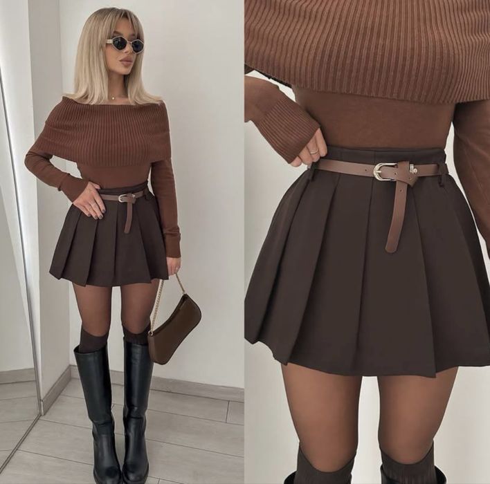 Шорти-юбка шоколад