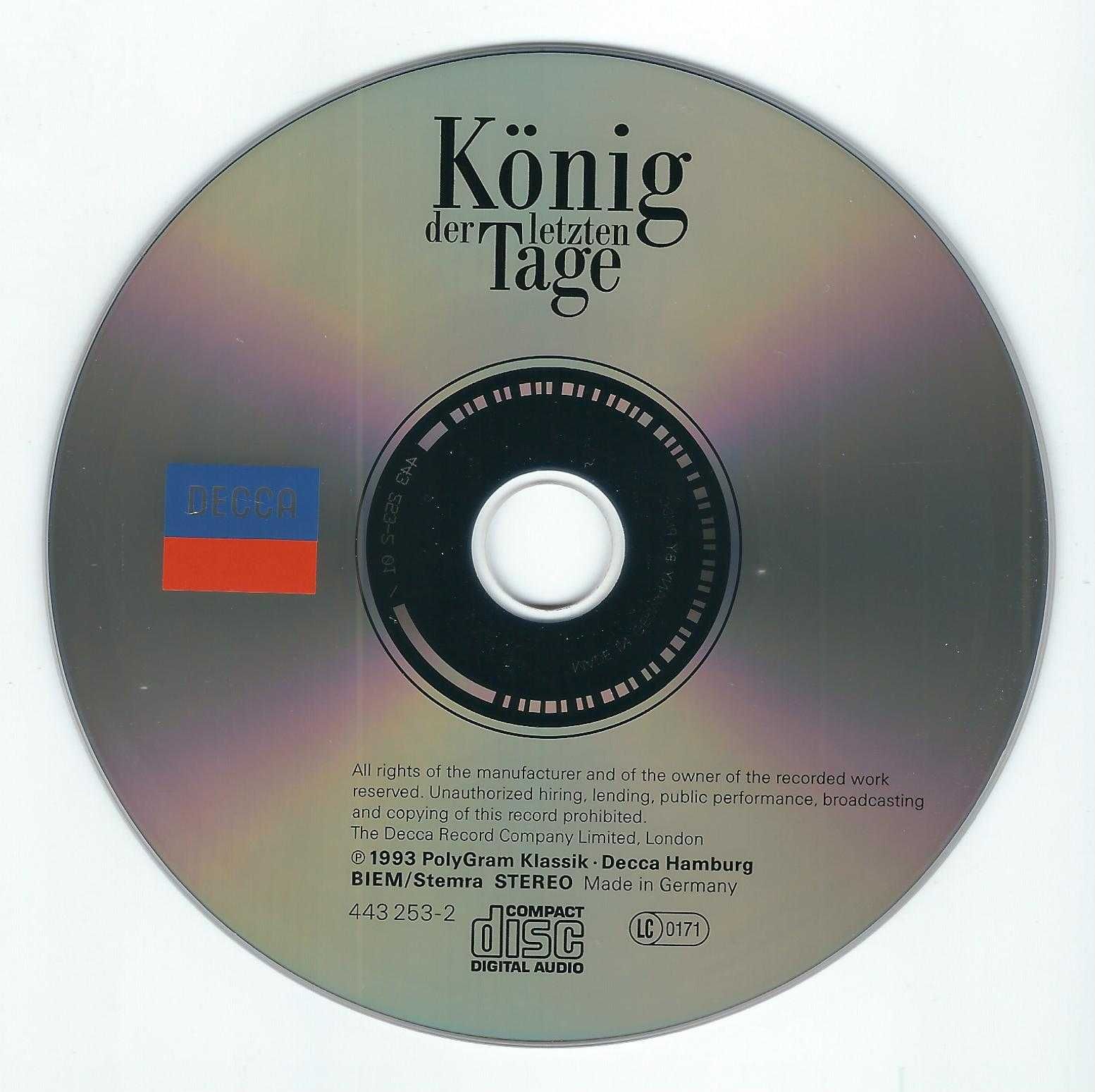 CD Wojciech Kilar - König Der Letzten Tage (1993) (Decca)