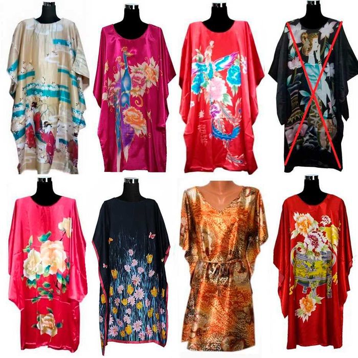 шелковое платье кимоно разные