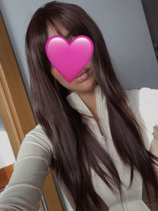 Brąz ciemny jak czarne cieniowane gradient grzywka nowa peruka