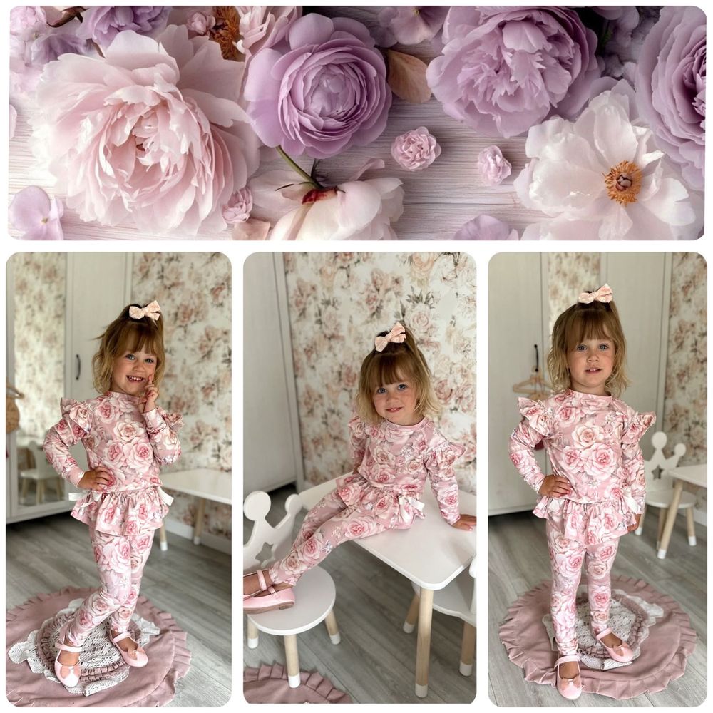 Nowość Nikol Kids Fashion dresik dres bluza+legginsy pastele 86 cm