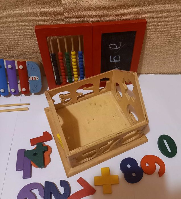 Іграшки СССР Будиночок дерев'яний дом Абак Ксилофон Юла Лисичка