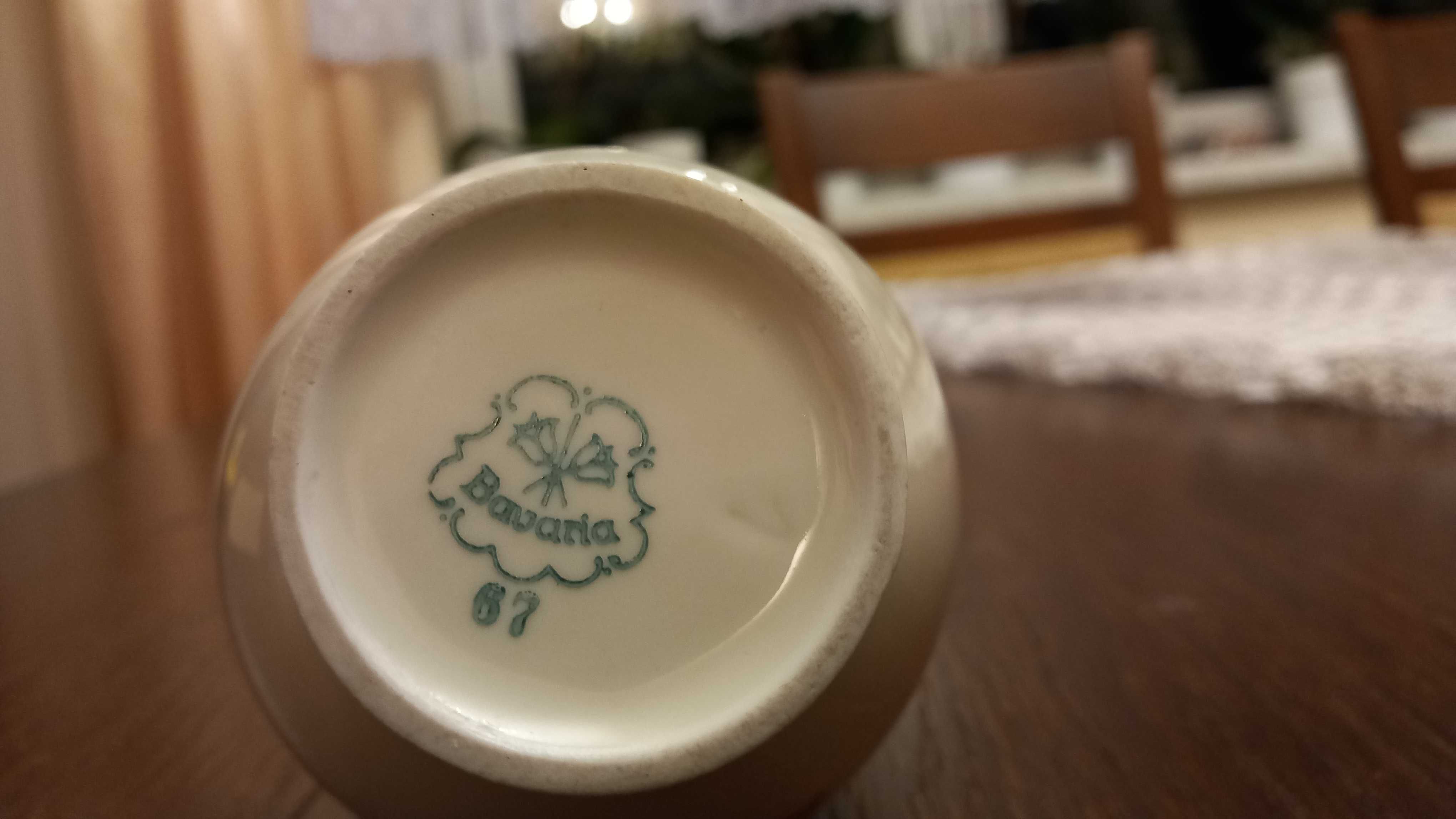 Porcelana Bavaria Rosenthal dzbanek zdobiony kwiatami i złotem