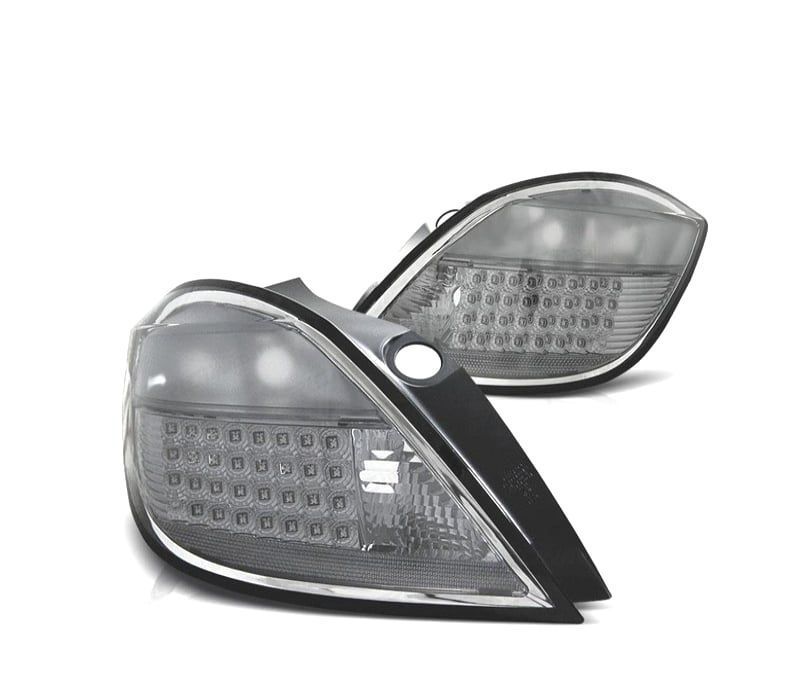 FAROLINS TRASEIROS PARA OPEL ASTRA H 04-09 LED FUNDO CROMADO FUMADO