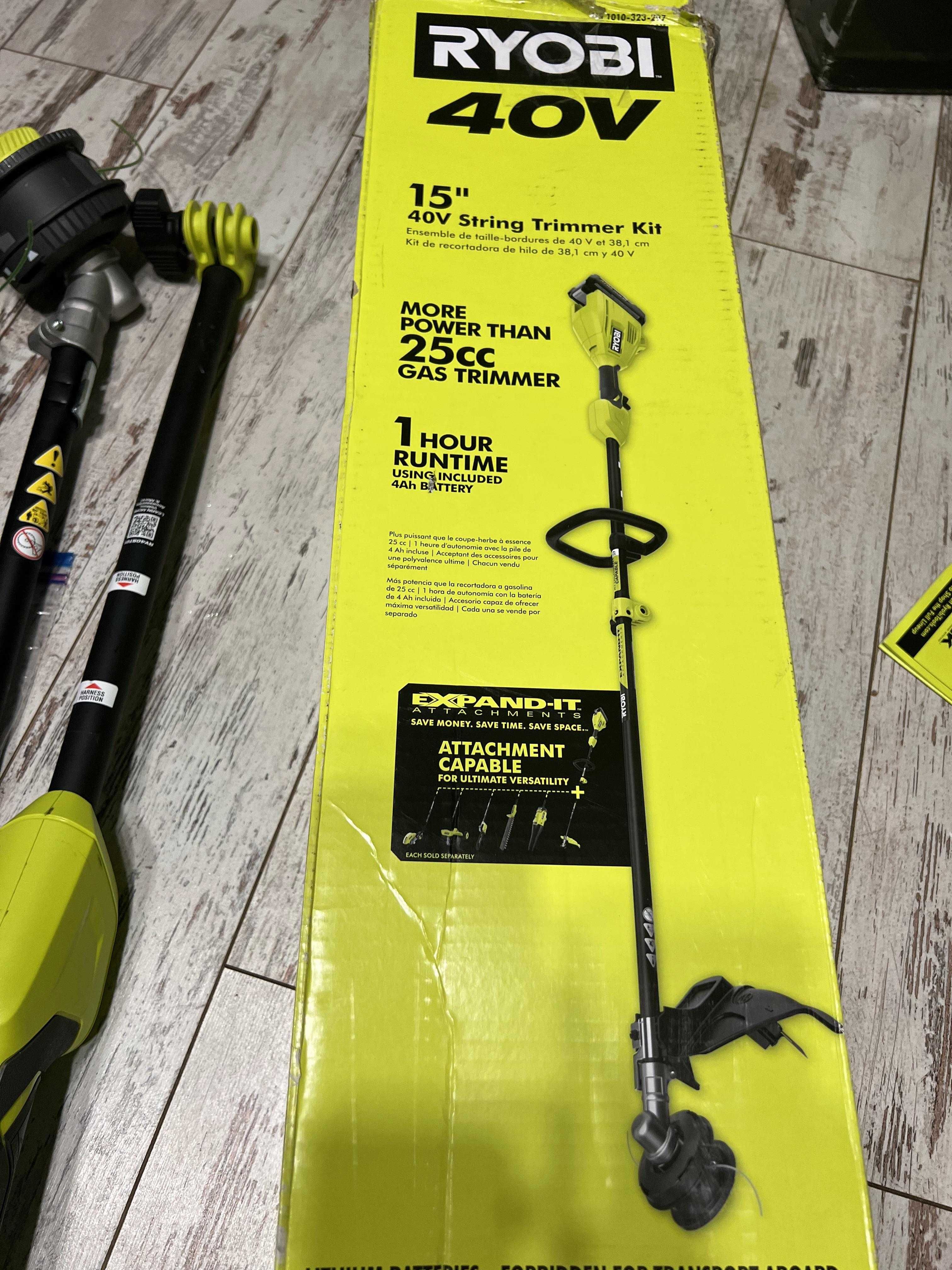 Безщітковий бездротовий потужний тример 40В Ryobi ry40st01k з США