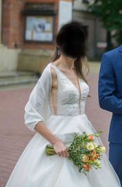 Suknia ślubna LAJLA r.34-38,odcień biel-brzoskwinia