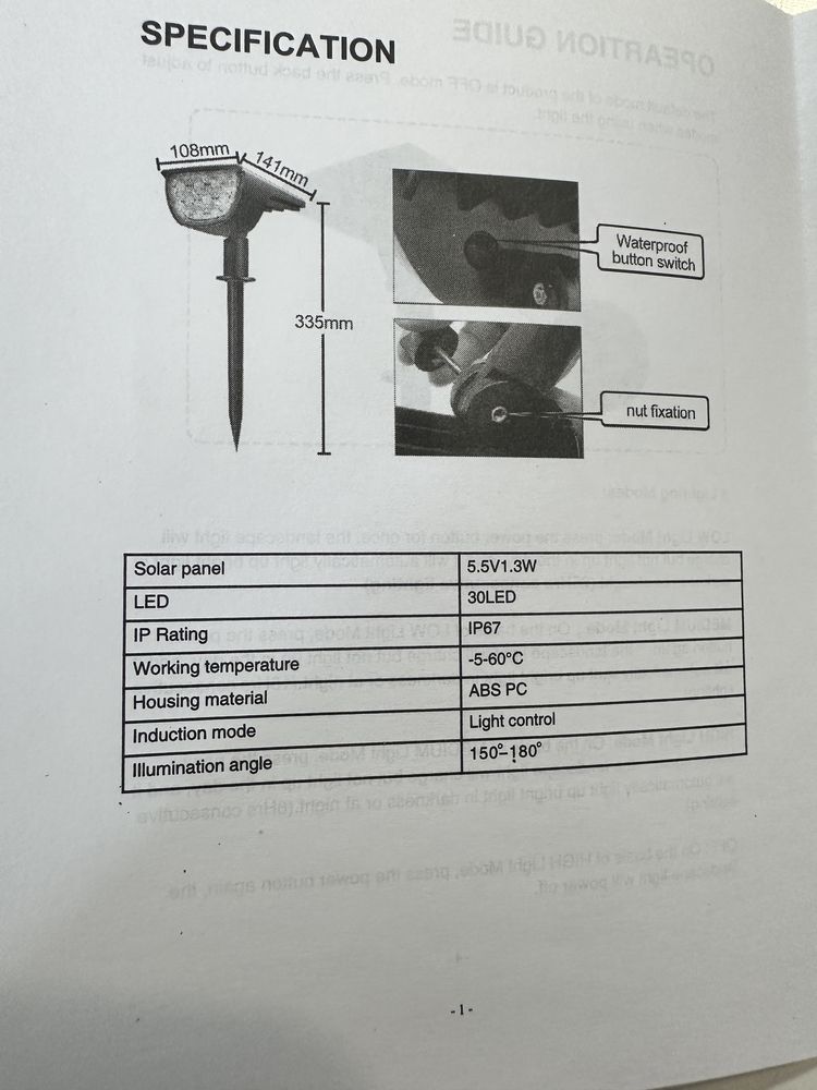 Lampa solarna ogrodowa 2szt