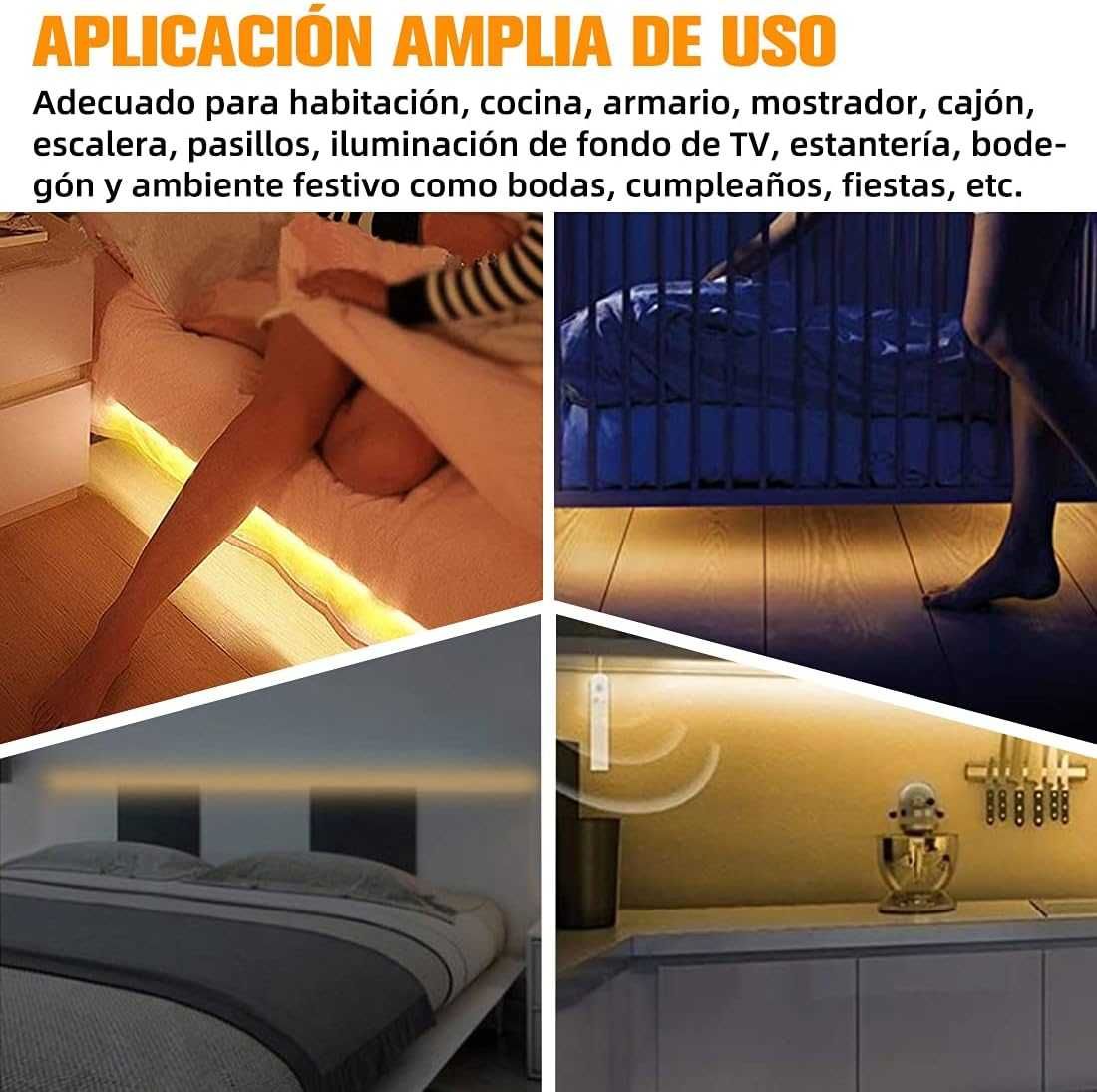 Fita de Luz LED interior 2 metros com sensor de movimento