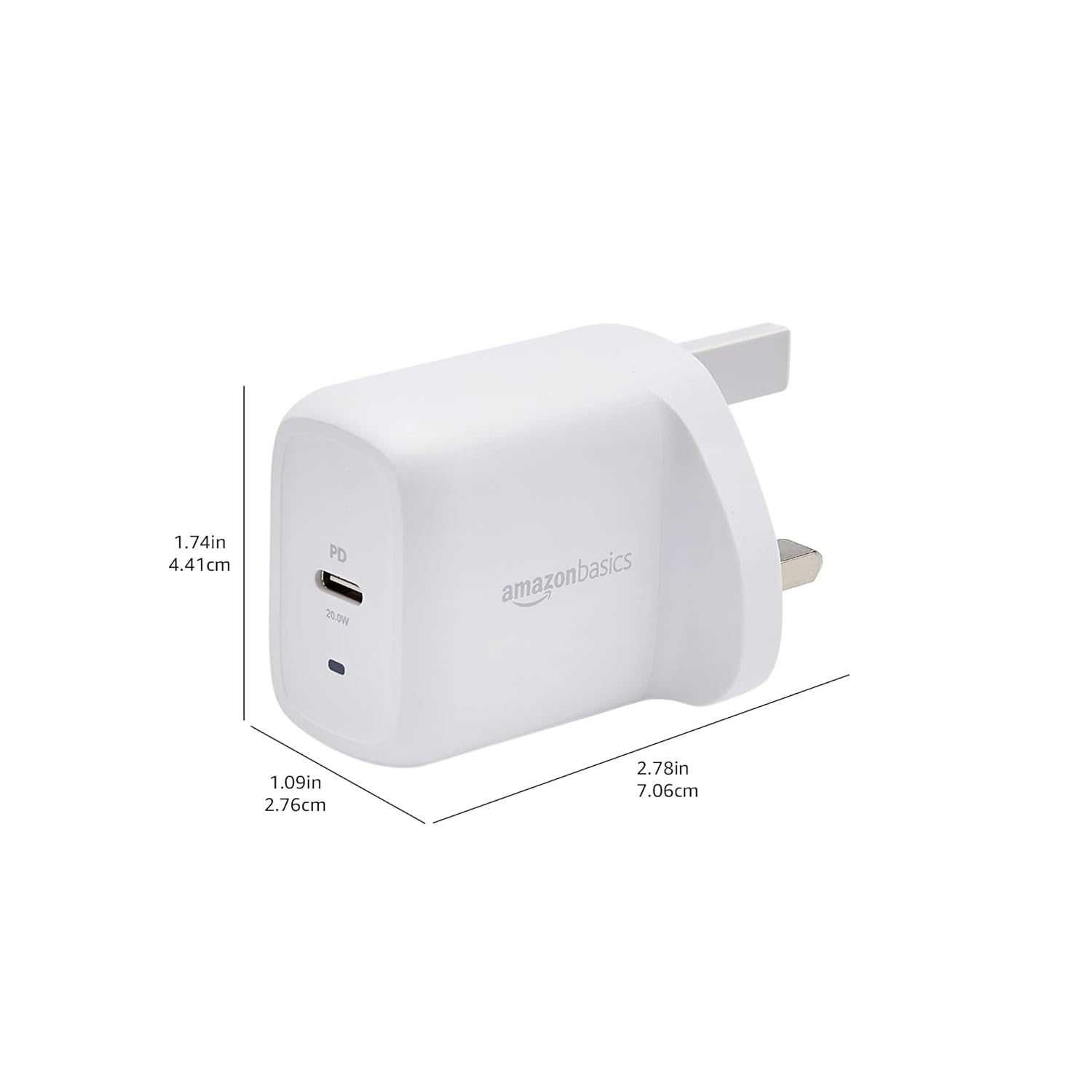 Amazon Basics 20 W Jednoportowa ładowarka ścienna USB-C brytyjska
