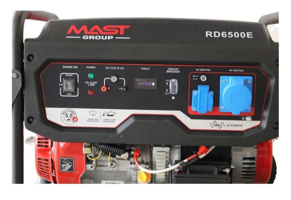 Генератор 5.5квт, бензин MAST GROUP RD6500E, мідь,електростартер.