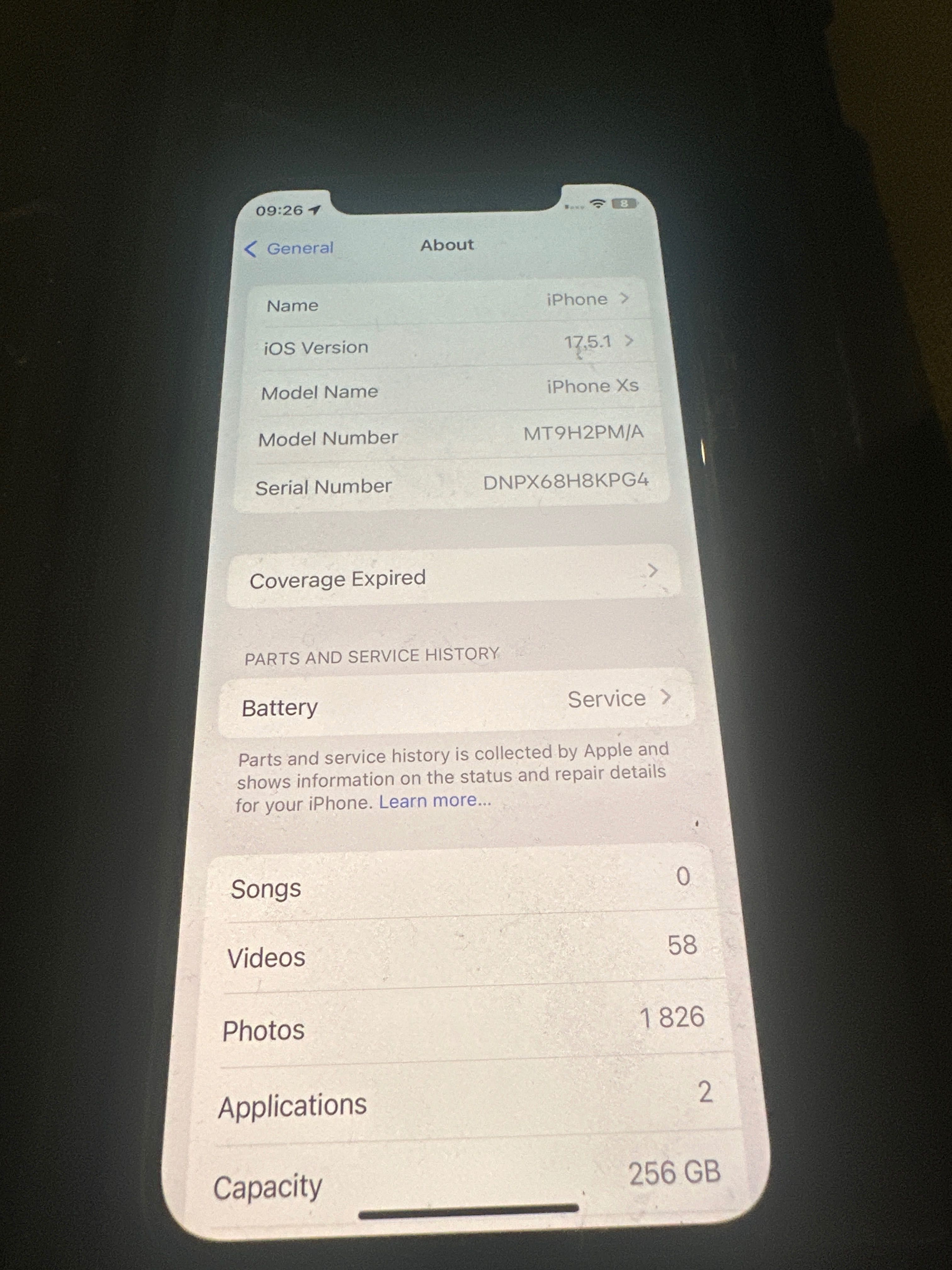iPhone XS 256gb.