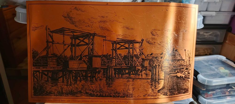 Miedziana grafika 28x49 cm