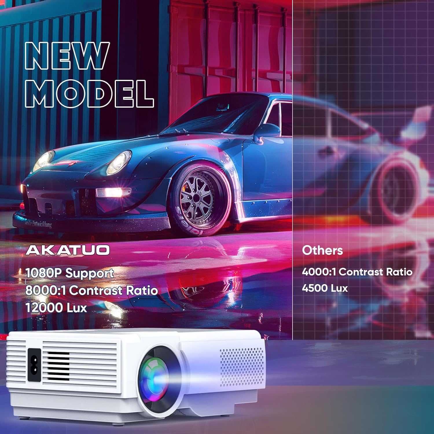 Projektor LCD AKATUO XR31 fullhd WIFI BLUETOOTH zoom USB 200''